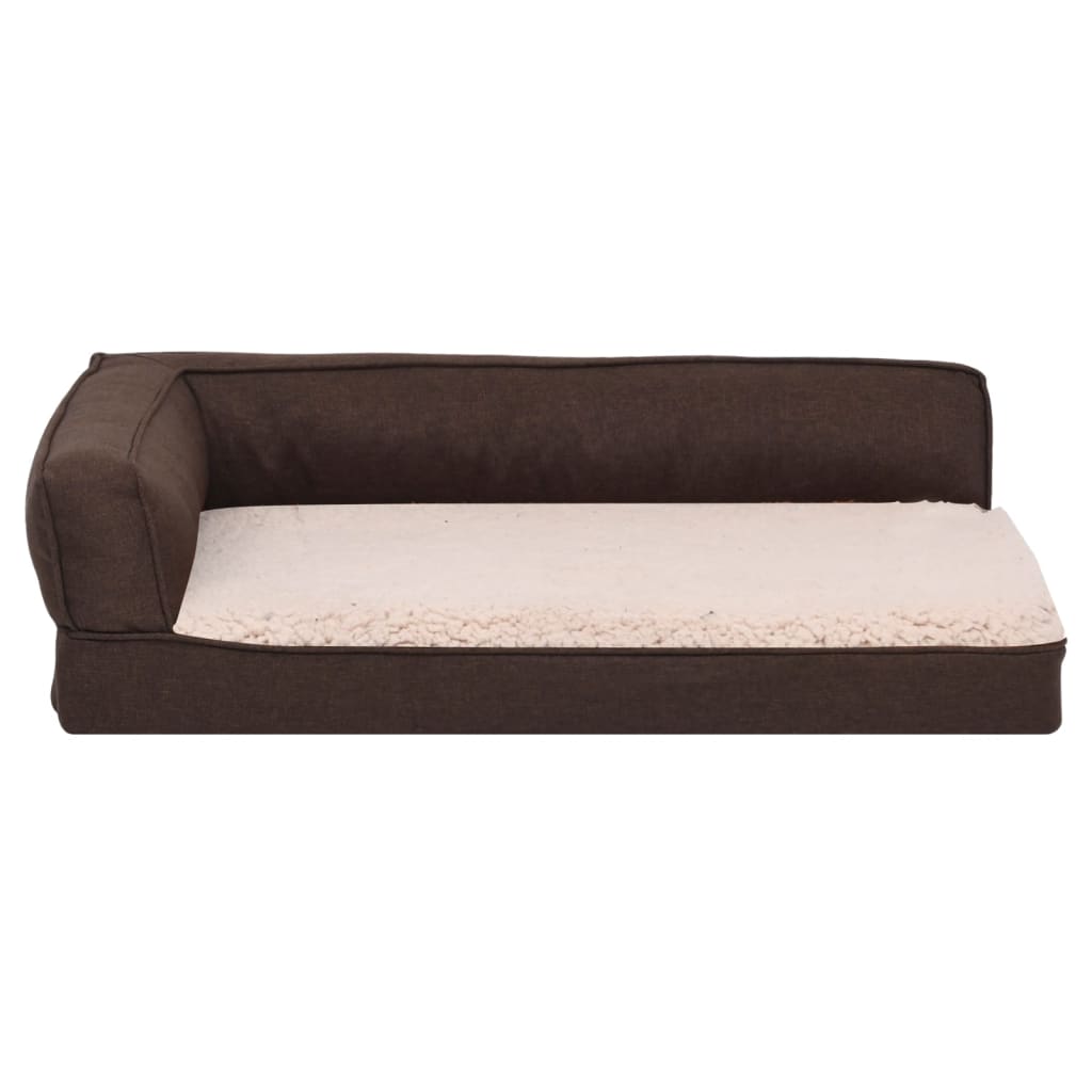 vidaXL Matelas de lit ergonomique de chien 60x42 cm Polaire aspect lin