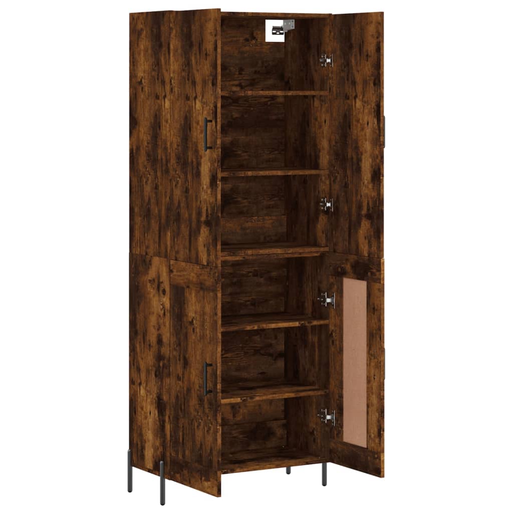 vidaXL Buffet haut Chêne fumé 69,5x34x180 cm Bois d'ingénierie