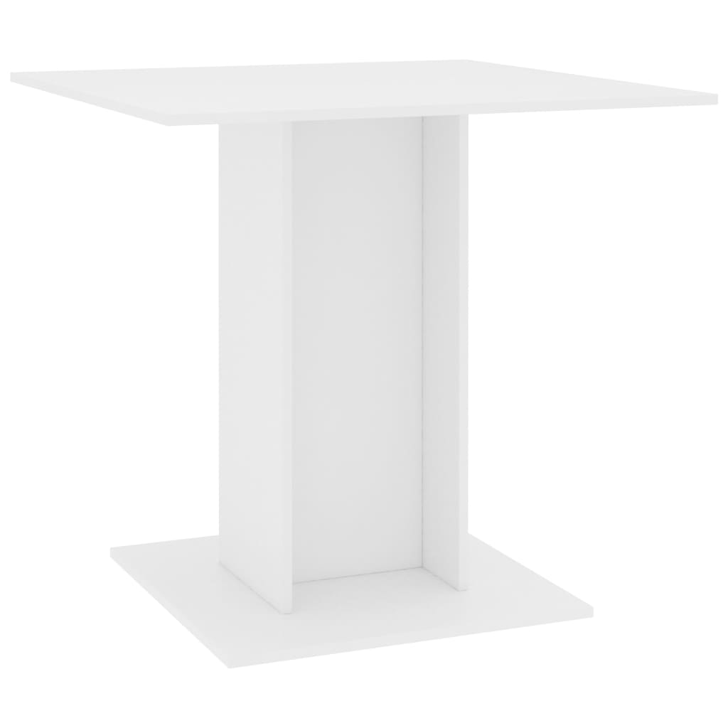 vidaXL Table à manger Blanc 80x80x75 cm bois d'ingénierie