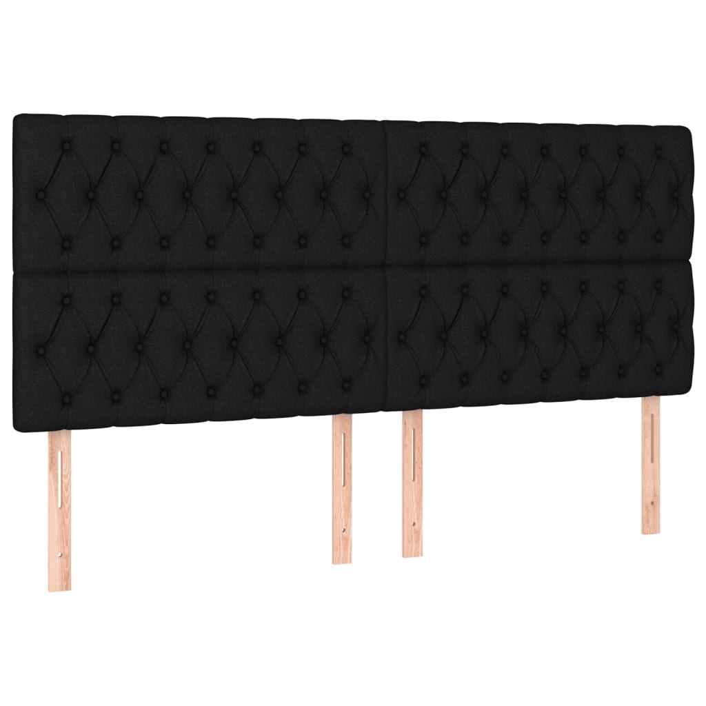 vidaXL Sommier à lattes de lit avec matelas Noir 200x200 cm Tissu