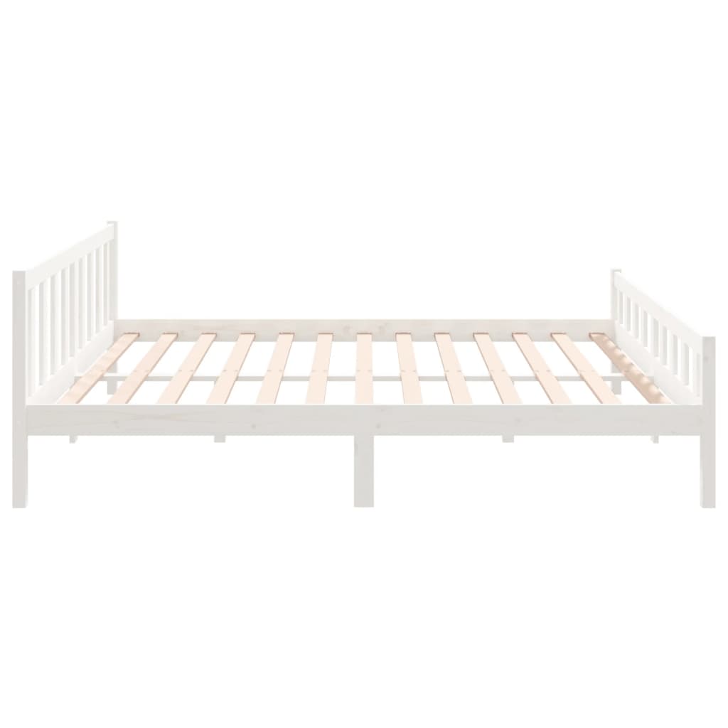 vidaXL Cadre de lit blanc bois massif 160x200 cm