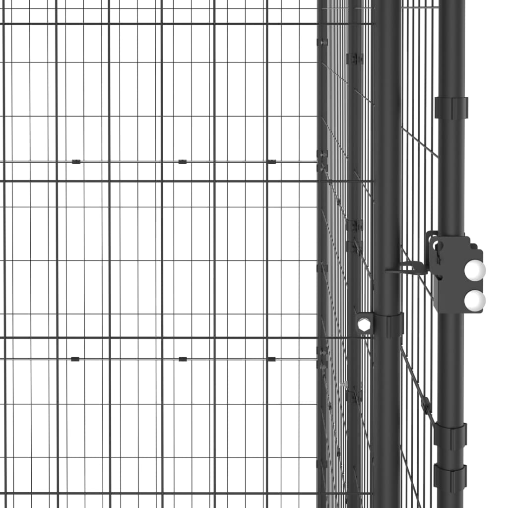 vidaXL Chenil extérieur Acier avec toit 9,68 m²