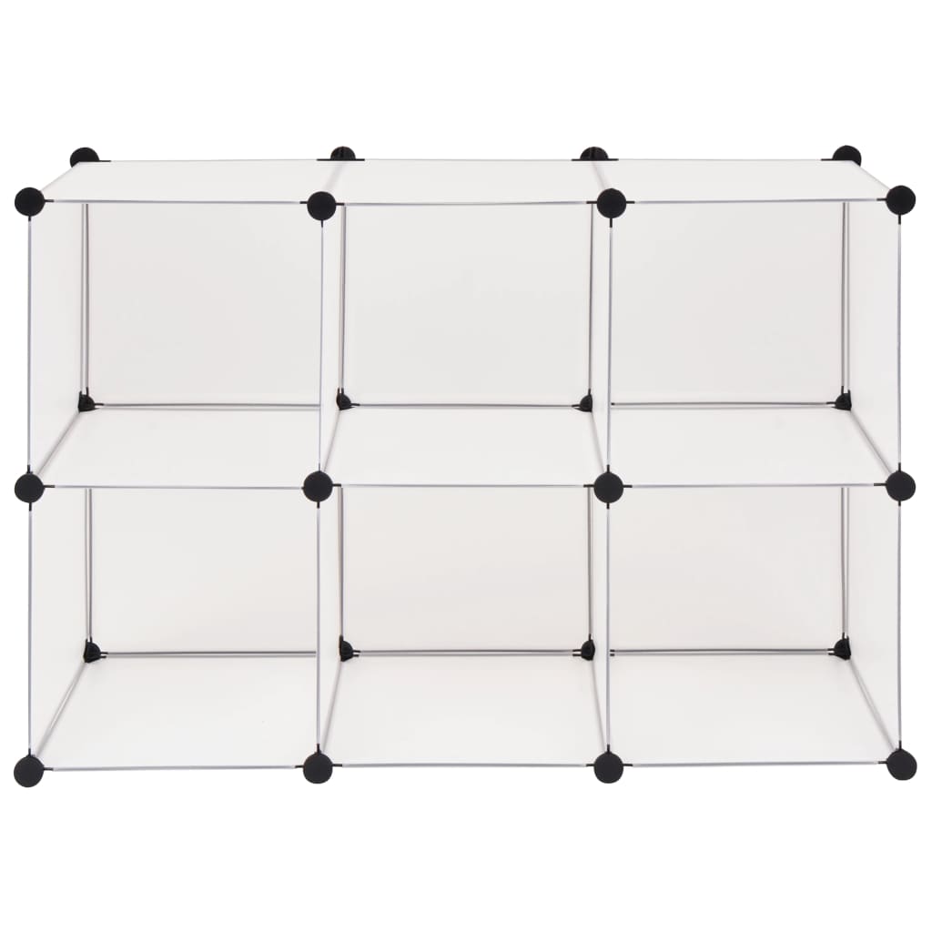 vidaXL Organisateur de rangement cube avec 6 compartiments Blanc
