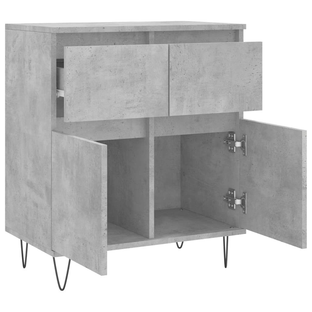 vidaXL Buffet Gris béton 60x35x70 cm Bois d'ingénierie