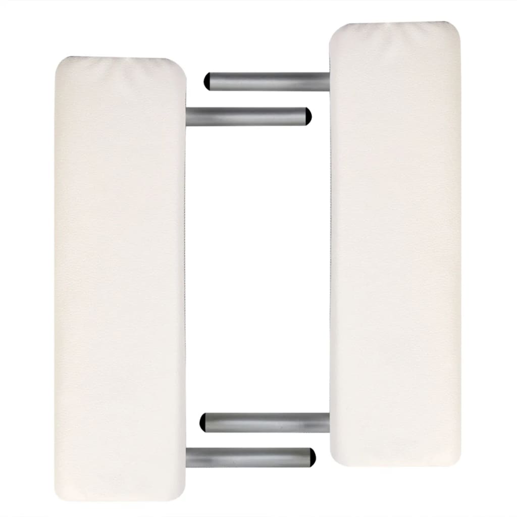 vidaXL Table pliable de massage Blanc crème 3 zones cadre en aluminium