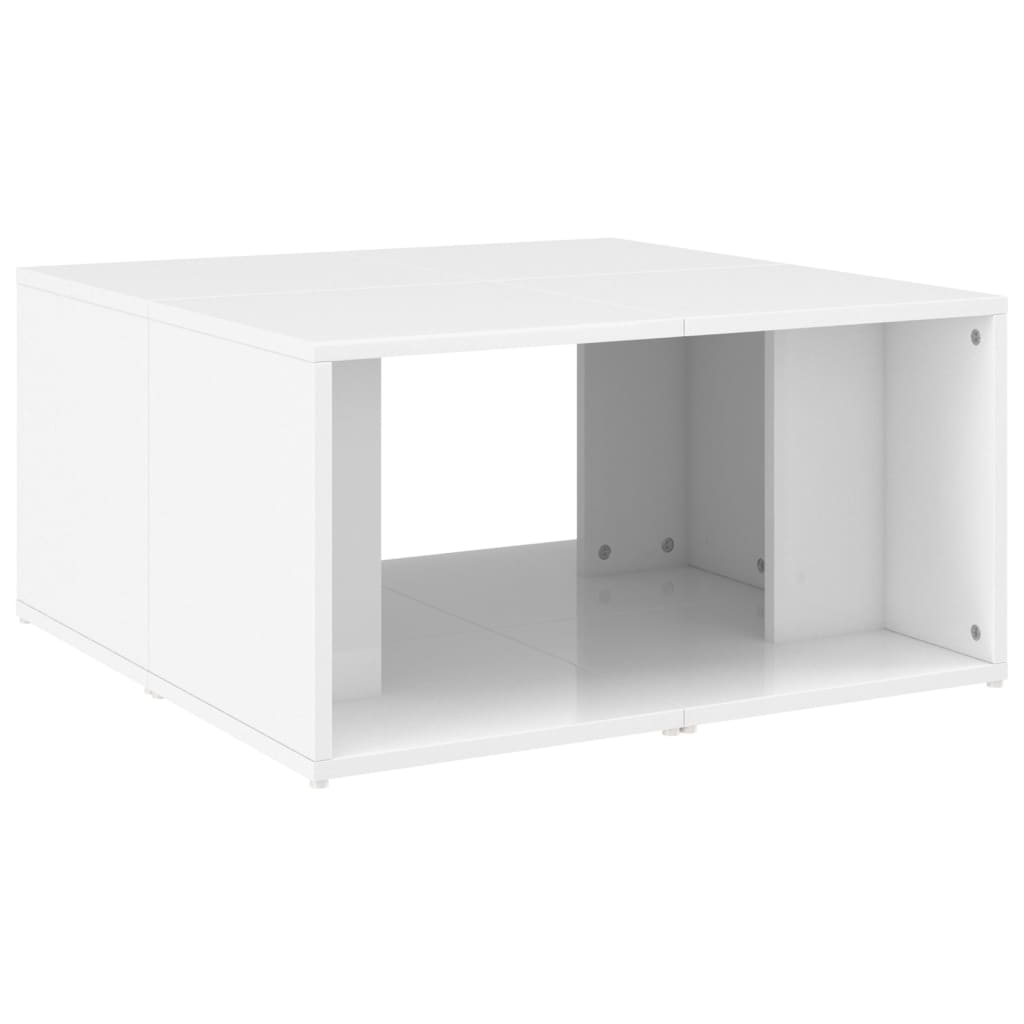 vidaXL Tables basses 4 pcs blanc brillant 33x33x33cm bois d'ingénierie