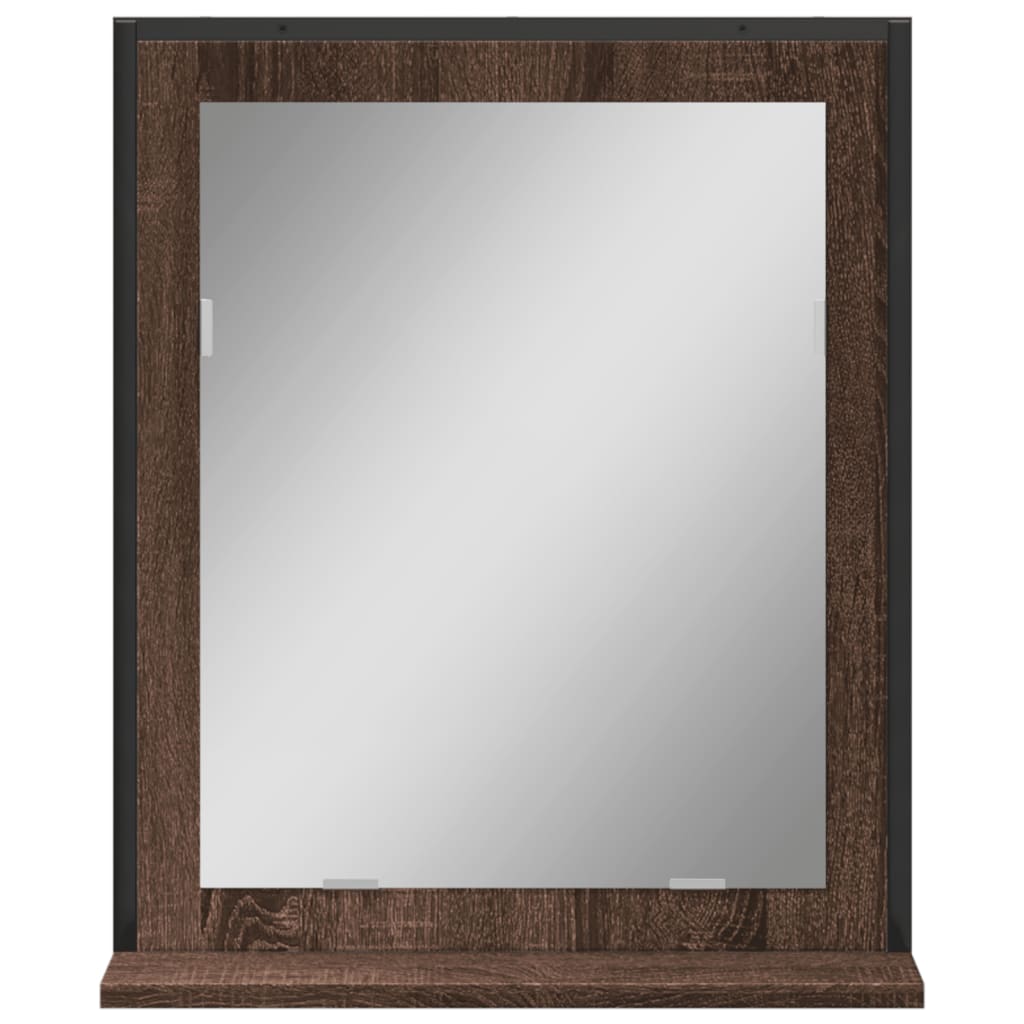 vidaXL Miroir de salle de bain et étagère chêne marron bois ingénierie
