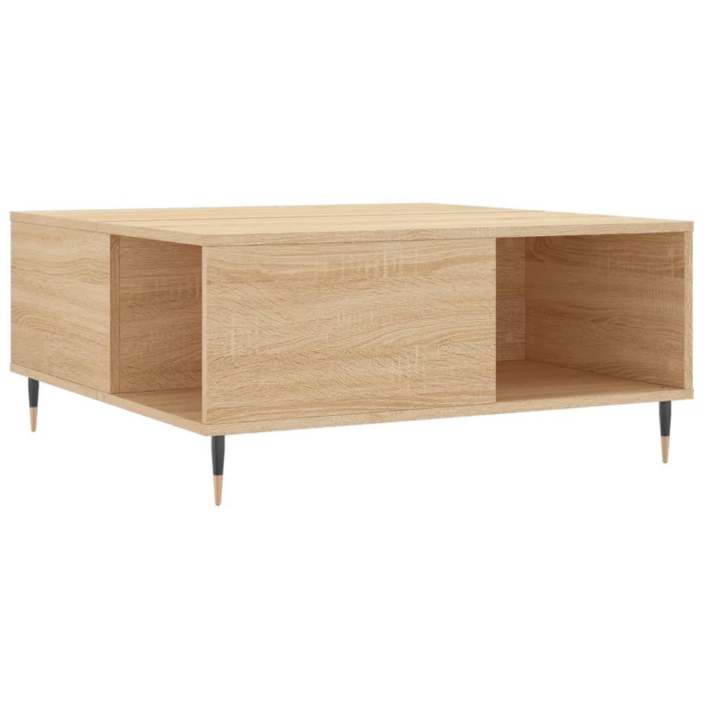 vidaXL Table basse chêne sonoma 80x80x36,5 cm bois d'ingénierie