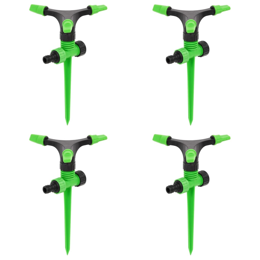 vidaXL Arroseurs rotatifs 4 pcs vert et noir 16x13,5x25,5 cm ABS et PP