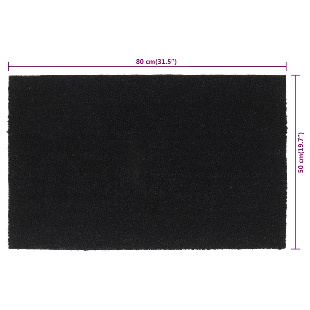 vidaXL Tapis de porte noir 50x80 cm fibre de coco touffeté