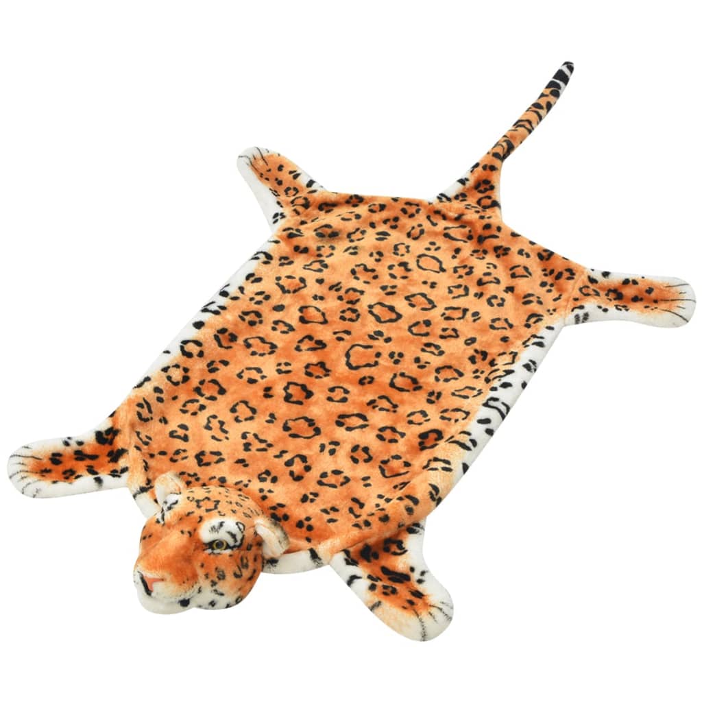 vidaXL Tapis en peluche en forme de léopard 139 cm Marron
