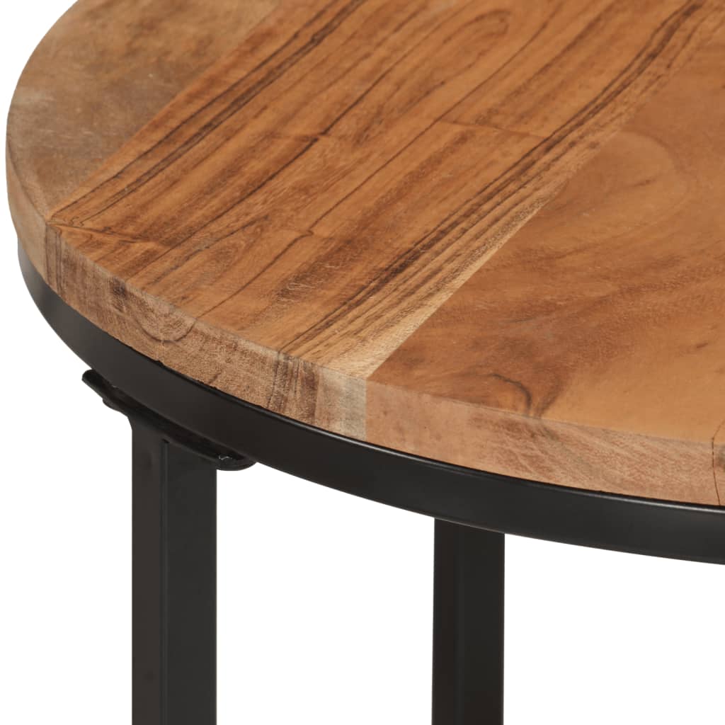 vidaXL Tables basses gigognes 3 pcs bois massif d'acacia et fer