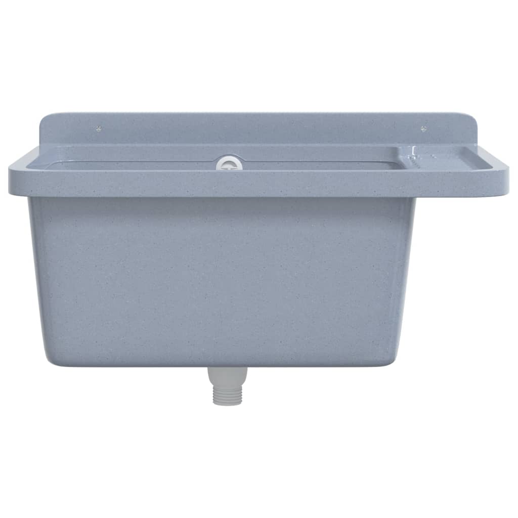 vidaXL Lavabo pour montage murale gris 60x40x28 cm résine