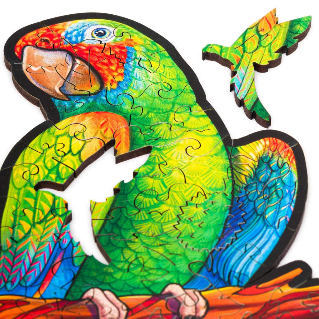 UNIDRAGON Puzzle en bois 193 pcs Playful Parrots Moyen 44x25 cm