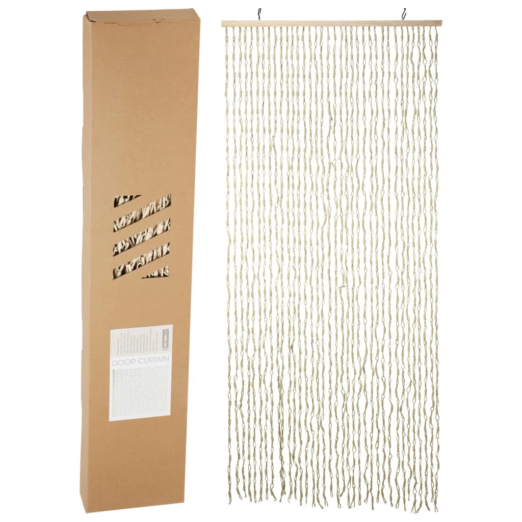 H&S Collection Rideau de porte 90x200 cm bambou naturel