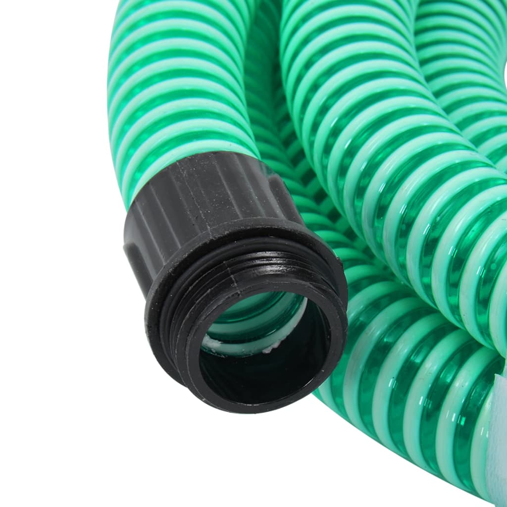 vidaXL Tuyau d'aspiration avec raccords en laiton vert 1,1" 4 m PVC