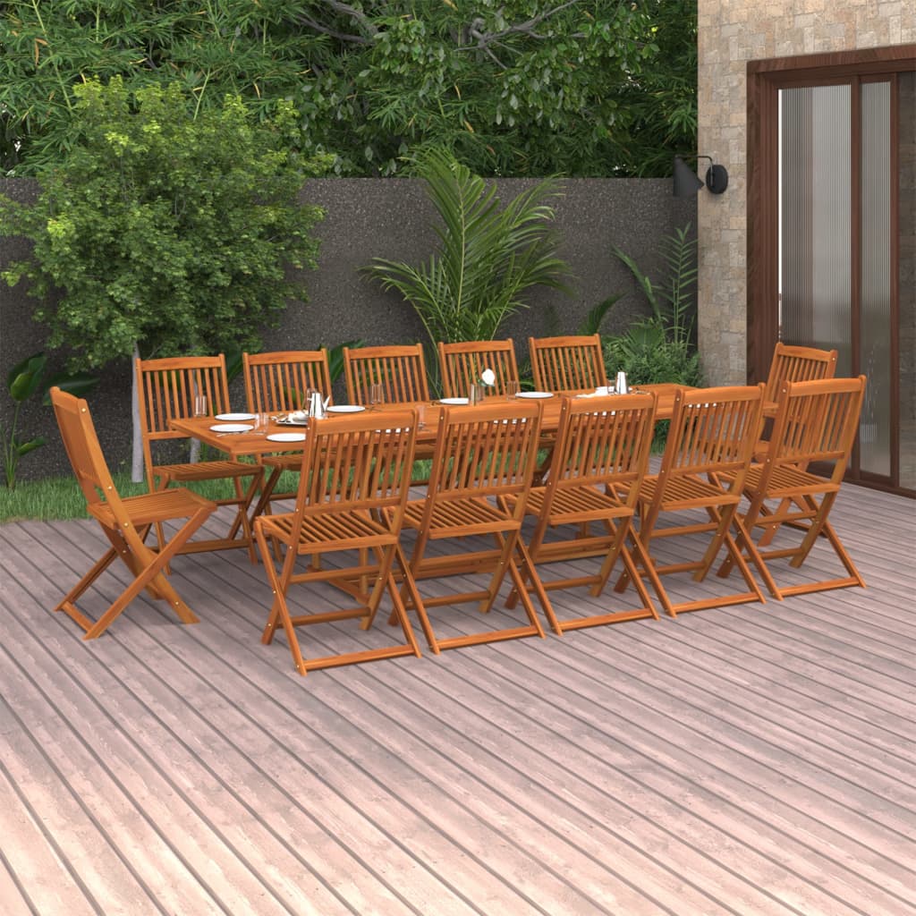 vidaXL Ensemble à manger de jardin 13 pcs 280x90x75 cm bois d'acacia