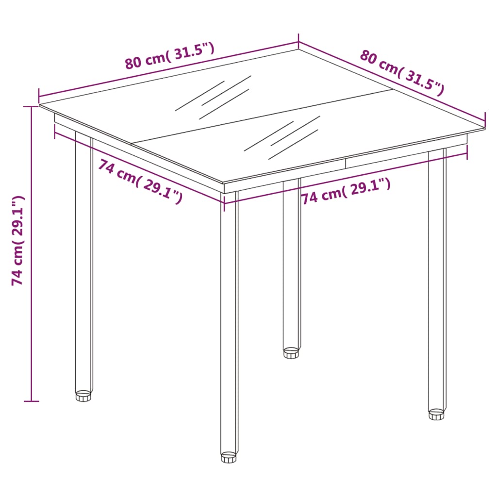 vidaXL Ensemble à manger de jardin 5 pcs Gris foncé