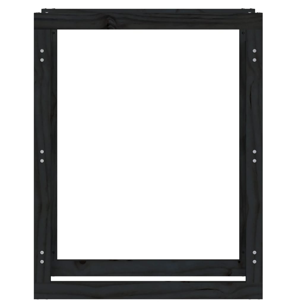 vidaXL Support pour bois de chauffage Noir 80x25x100 cm Bois de pin