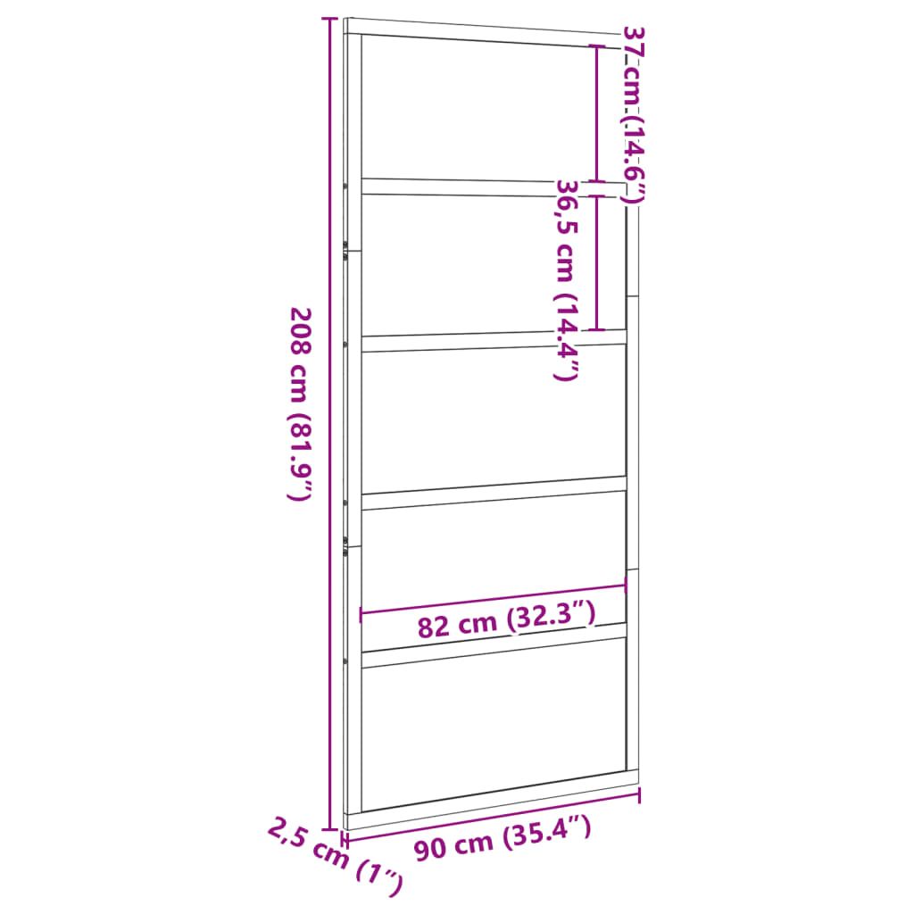 vidaXL Porte de grange blanc 90x208 cm bois massif de pin