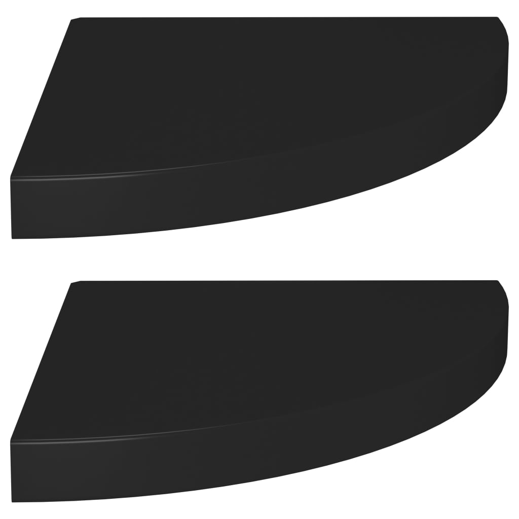 vidaXL Étagères d'angle flottantes 2 pcs noir 35x35x3,8 cm MDF