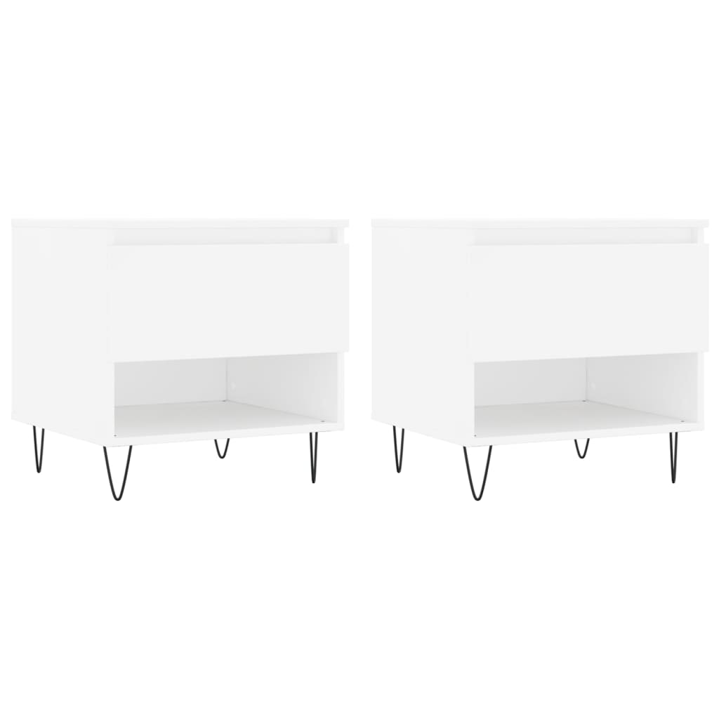 vidaXL Tables basses 2 pcs blanc 50x46x50 cm bois d'ingénierie