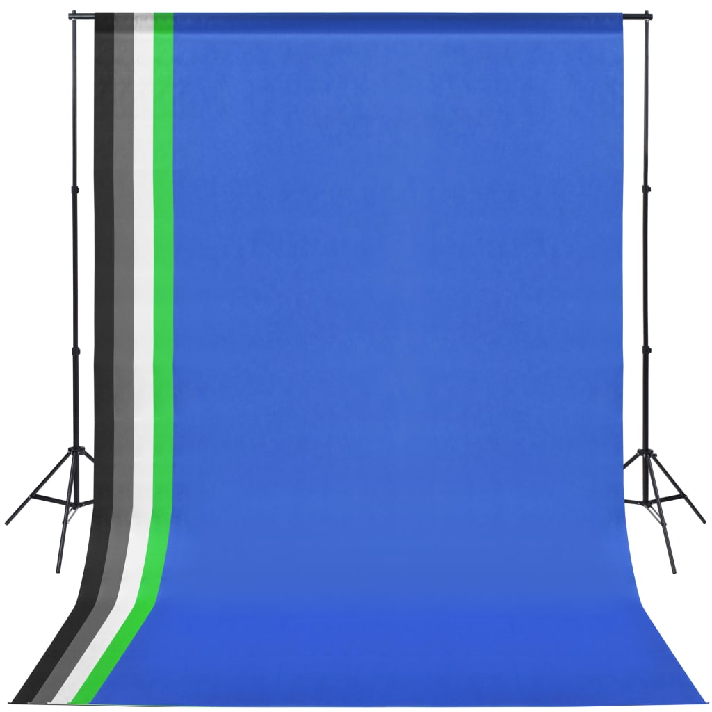 vidaXL Kit de studio photo 5 toiles de fond colorées et 2 ombrelles