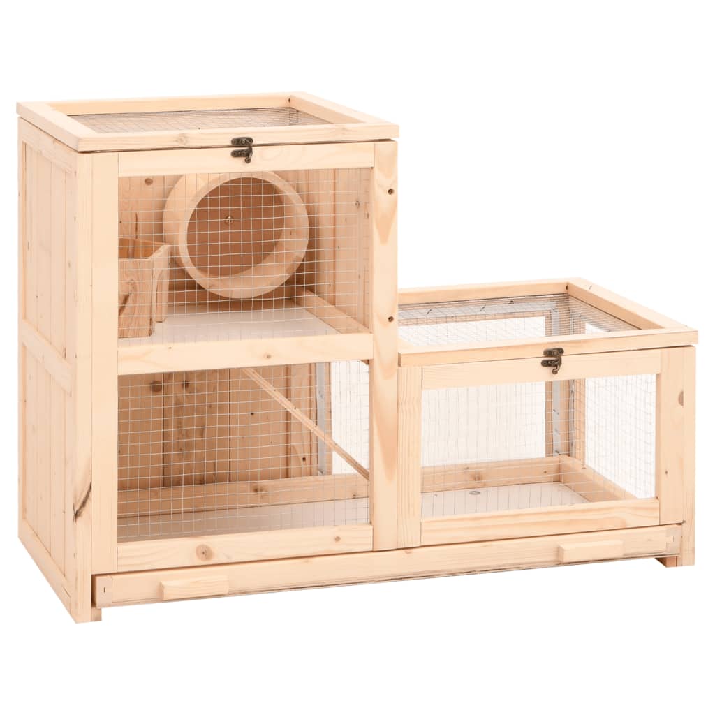 vidaXL Cage à hamster 81x40x60 cm bois massif de sapin