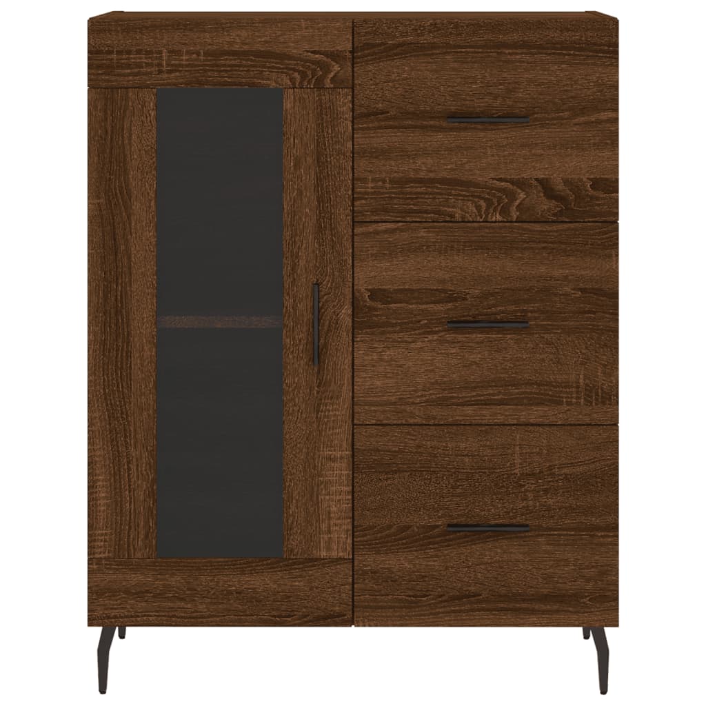 vidaXL Buffet haut Chêne marron 69,5x34x180 cm Bois d'ingénierie