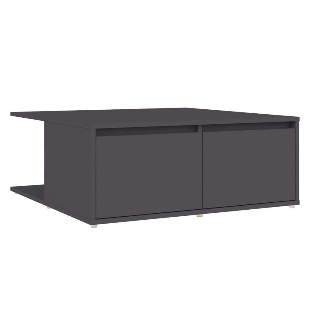 vidaXL Table basse gris 80x80x31 cm bois d'ingénierie