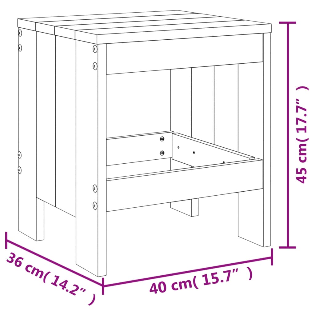 vidaXL Tabourets de jardin lot de 2 blanc 40x36x45 cm bois massif pin