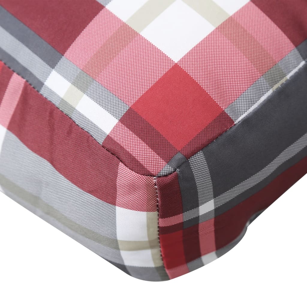vidaXL Coussins de palette lot de 3 motif à carreaux rouge tissu