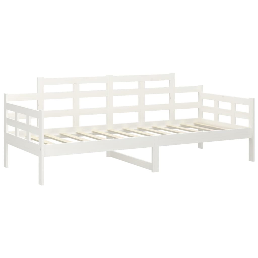 vidaXL Lit de jour sans matelas blanc bois de pin massif 90x200 cm