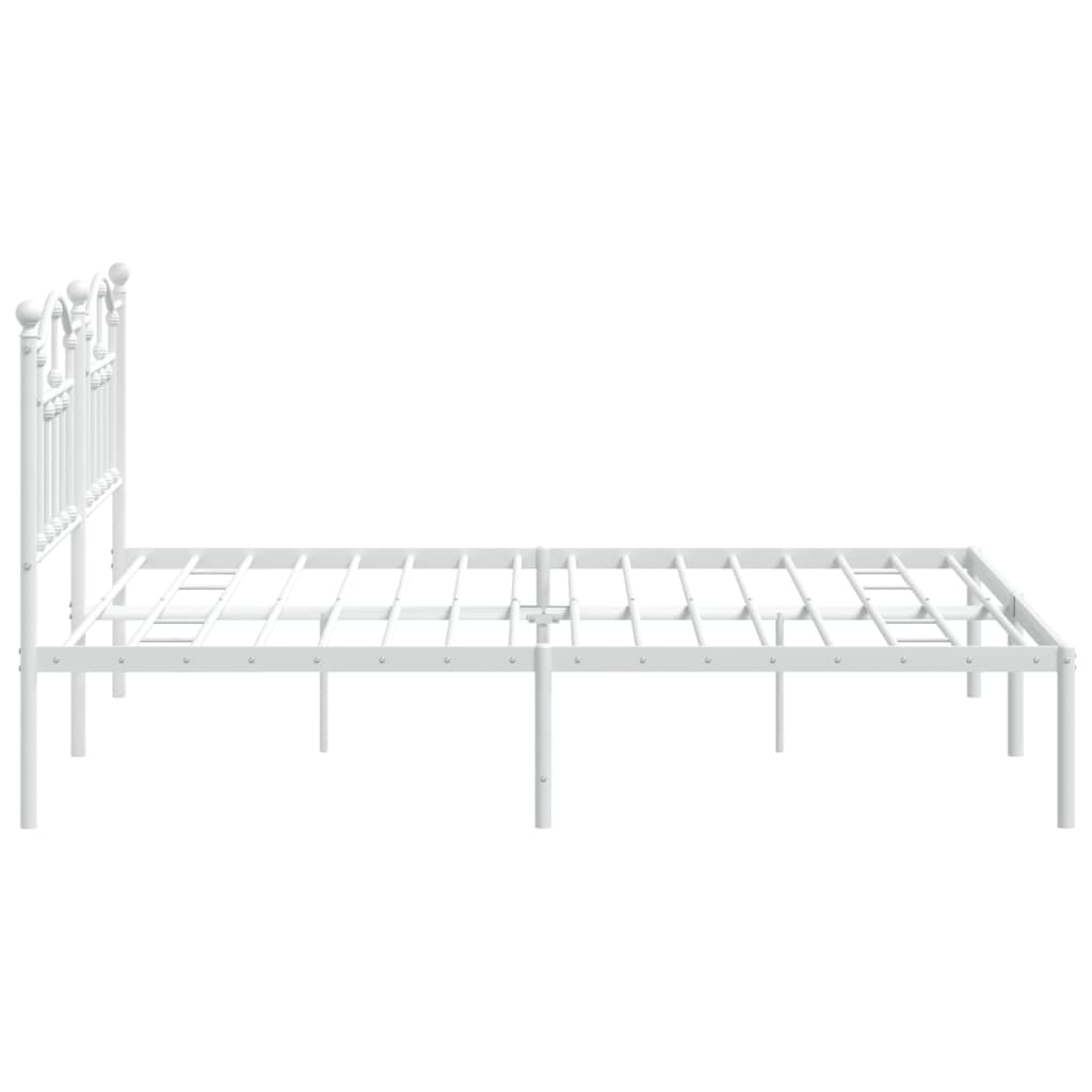 vidaXL Cadre de lit métal sans matelas et tête de lit blanc 183x213 cm