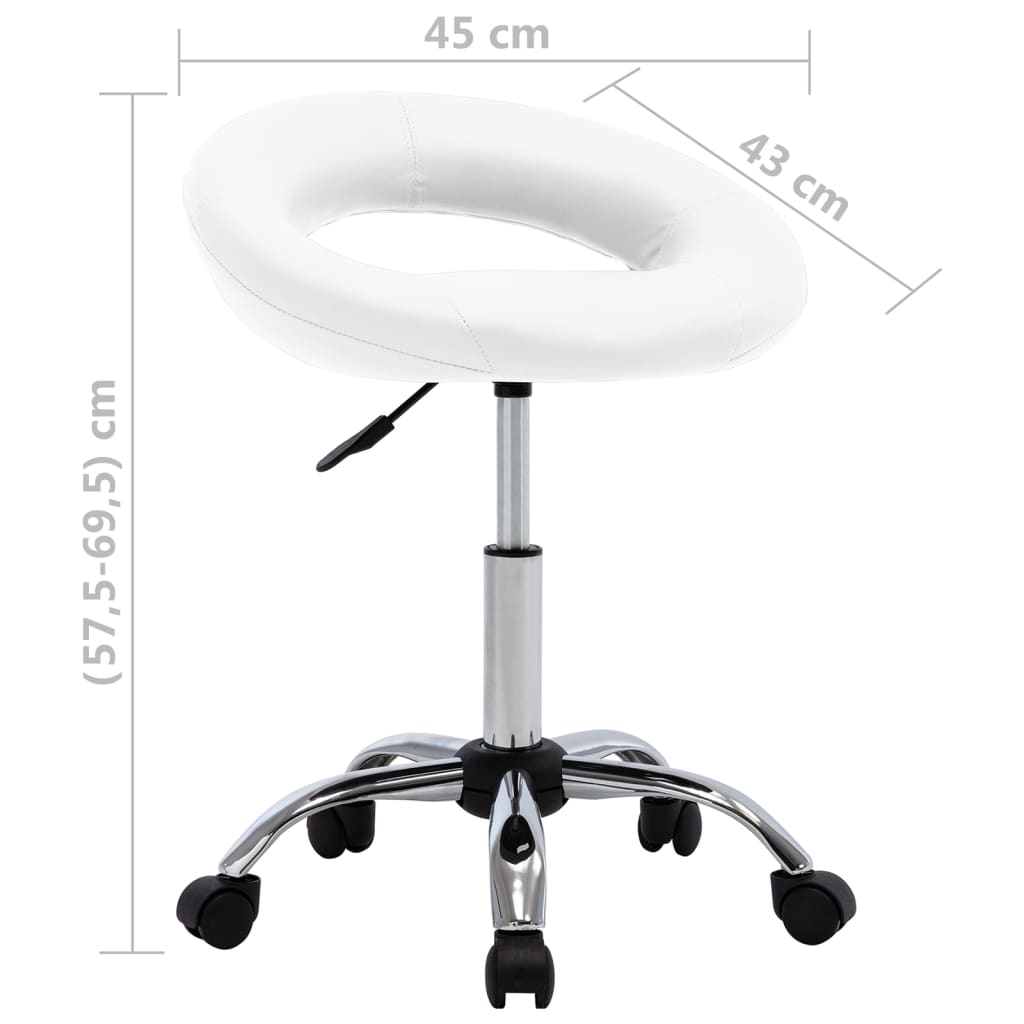 vidaXL Chaise pivotante à manger Blanc Similicuir