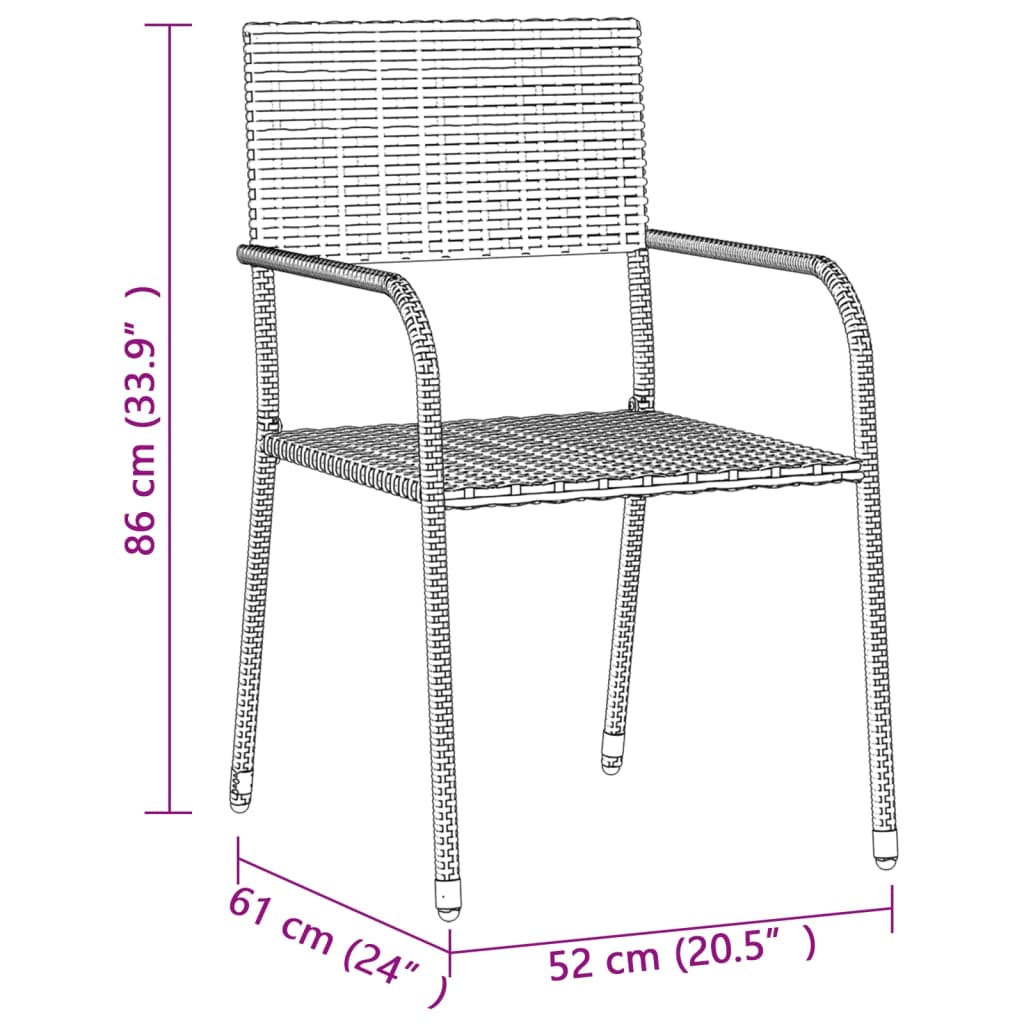 vidaXL Ensemble à manger d'extérieur 7 pcs Résine tressée Noir