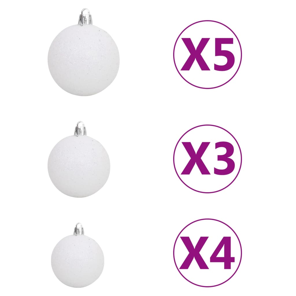 vidaXL Arbre de Noël artificiel avec LED et boules Vert 180 cm PVC PE