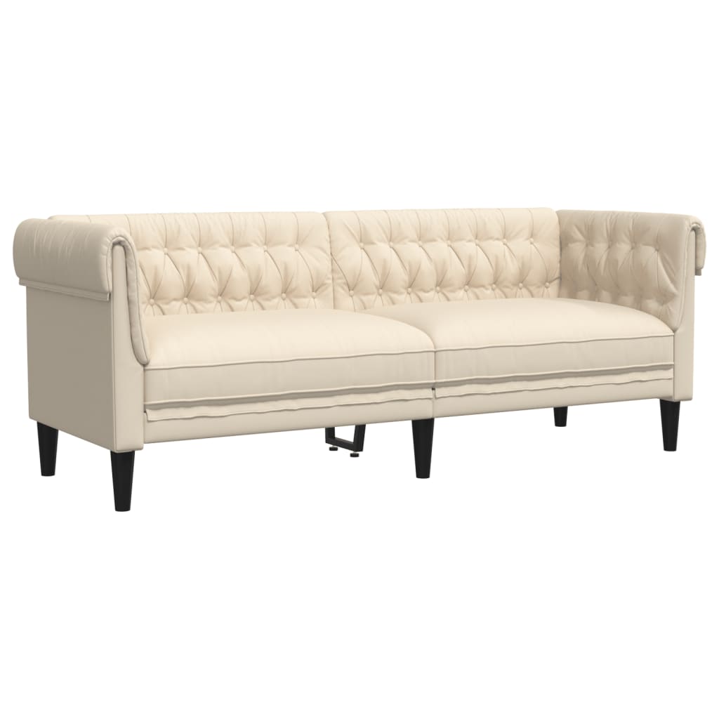 vidaXL Canapé Chesterfield 3 places lin