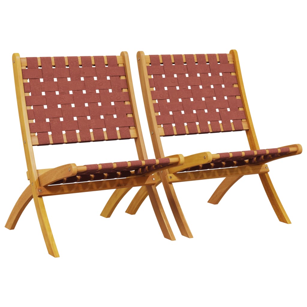 vidaXL Chaises de jardin pliantes lot de 2 bois d'acacia solide tissu