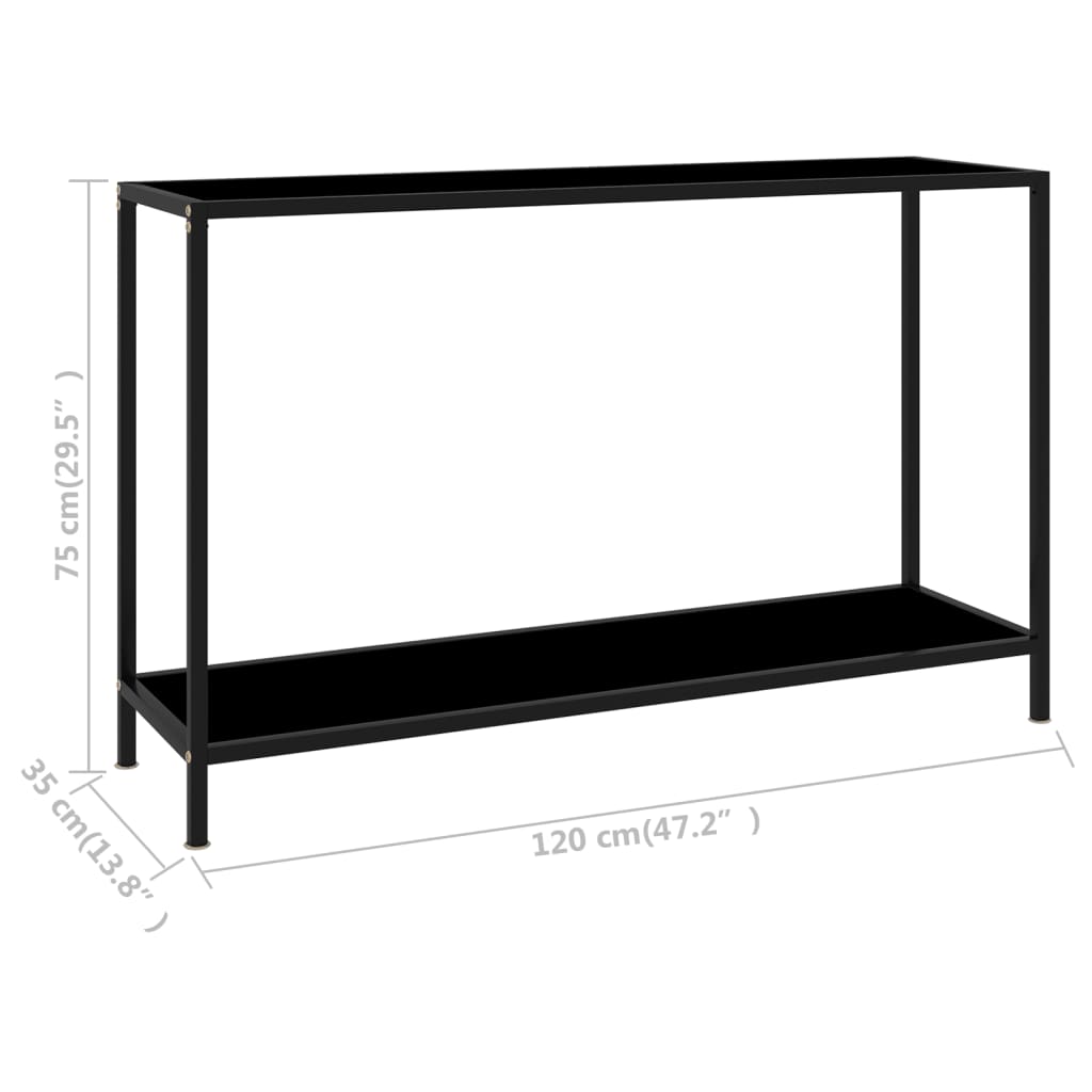 Console ou table d'appoint TEAR en fibre de verre trempé (noir)