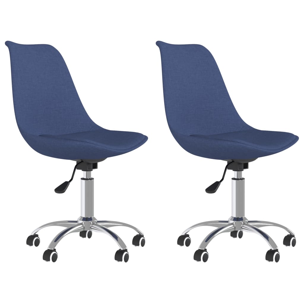 vidaXL Chaises pivotantes à manger lot de 2 bleu tissu