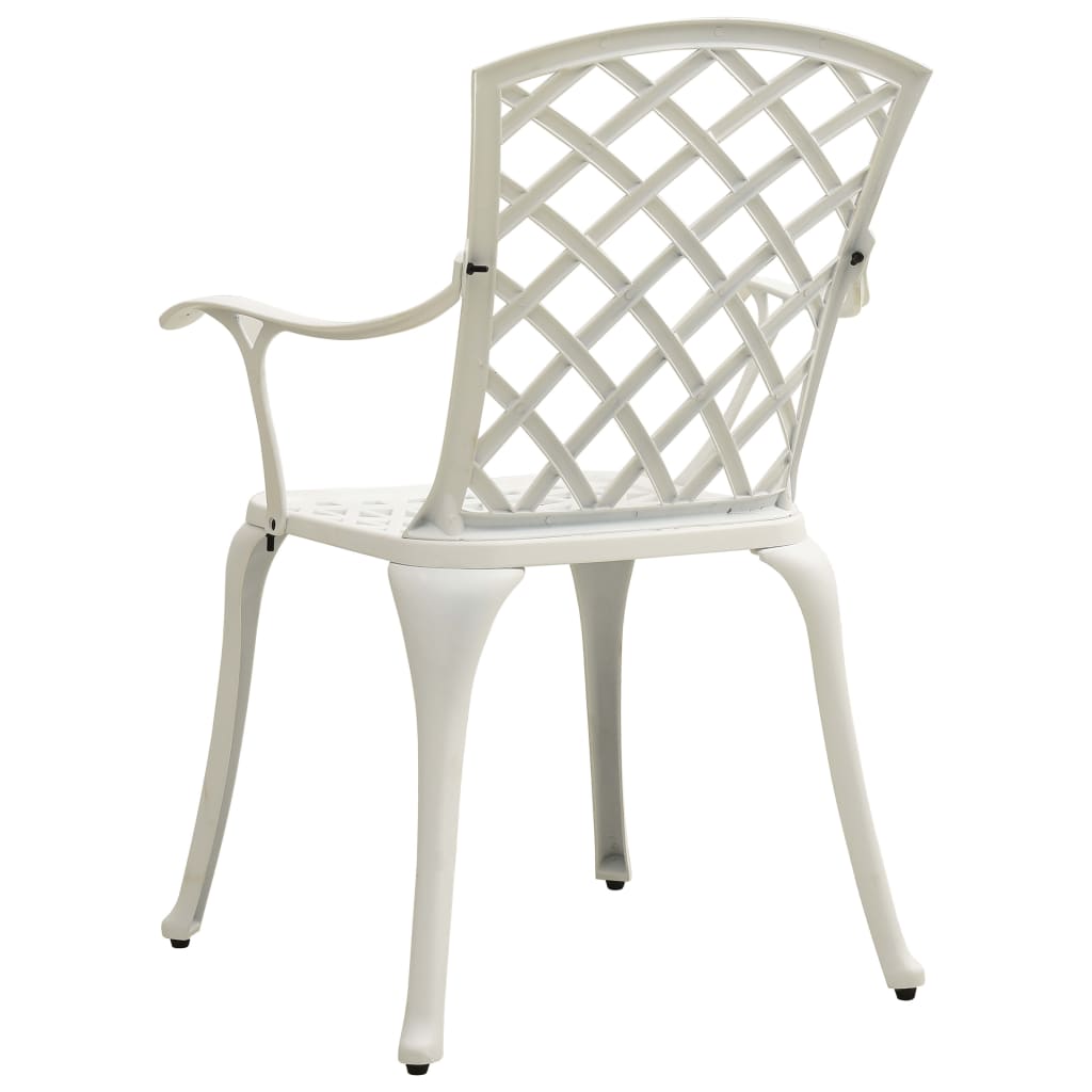 vidaXL Chaises de jardin lot de 2 Aluminium coulé Blanc