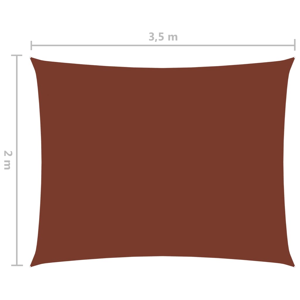 vidaXL Voile de parasol tissu oxford rectangulaire 2x3,5 m terre cuite