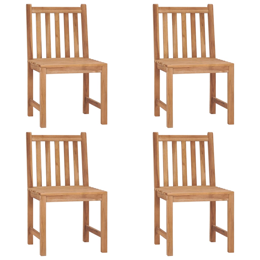 vidaXL Chaises de jardin lot de 4 avec coussins Bois de teck massif