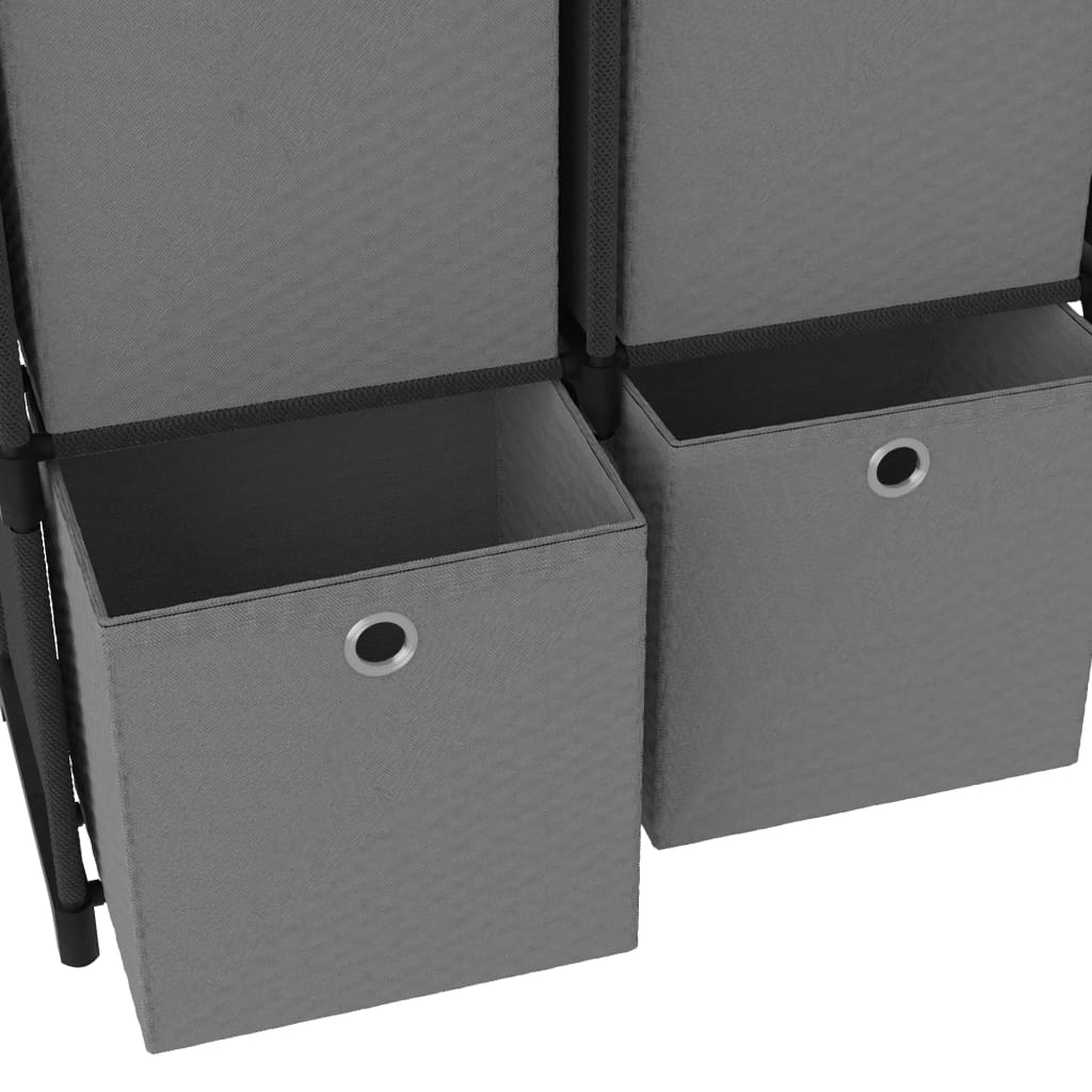 vidaXL Étagère d'affichage 6 cubes et boîtes Noir 103x30x72,5 cm Tissu