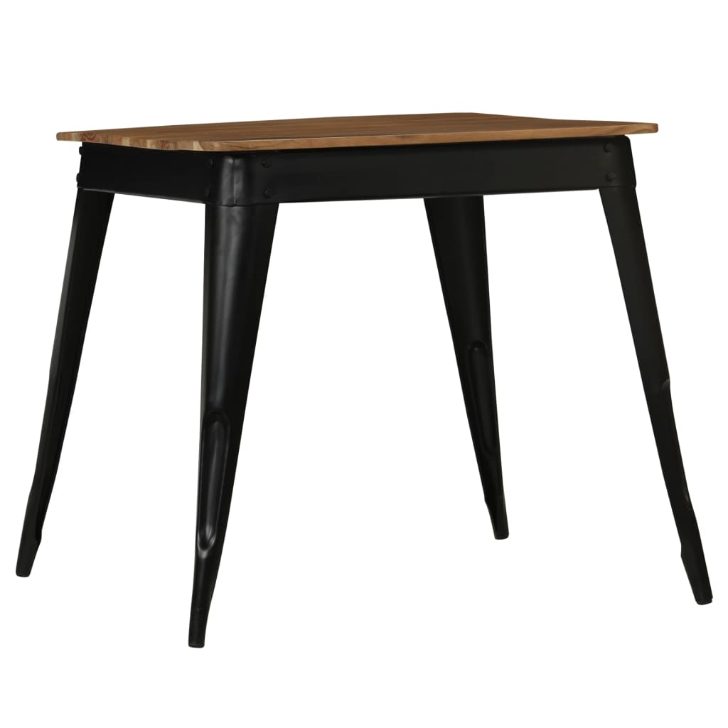 vidaXL Table à manger Bois d'acacia massif et acier 75x75x76 cm