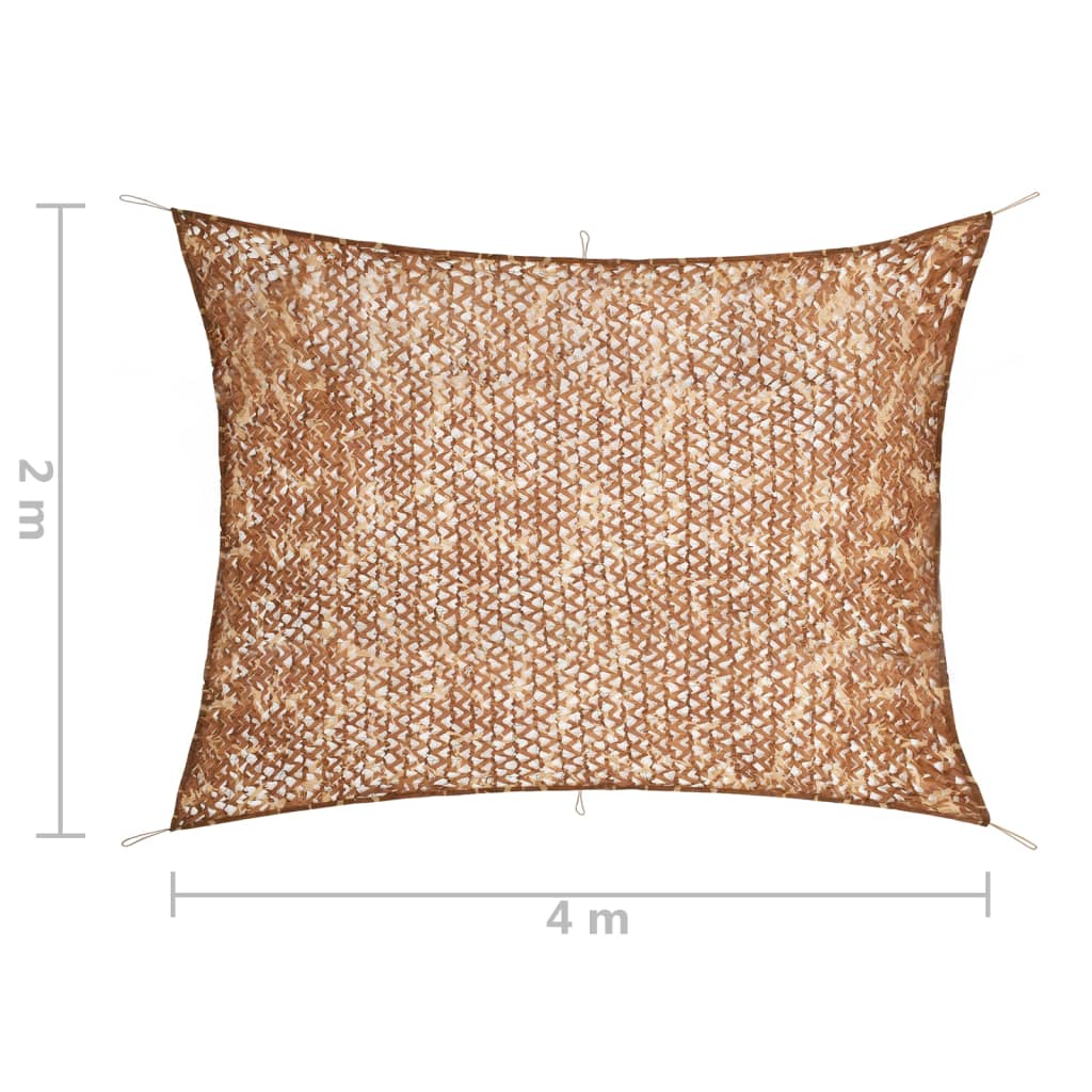 vidaXL Filet de camouflage avec sac de rangement 2x4 m Beige