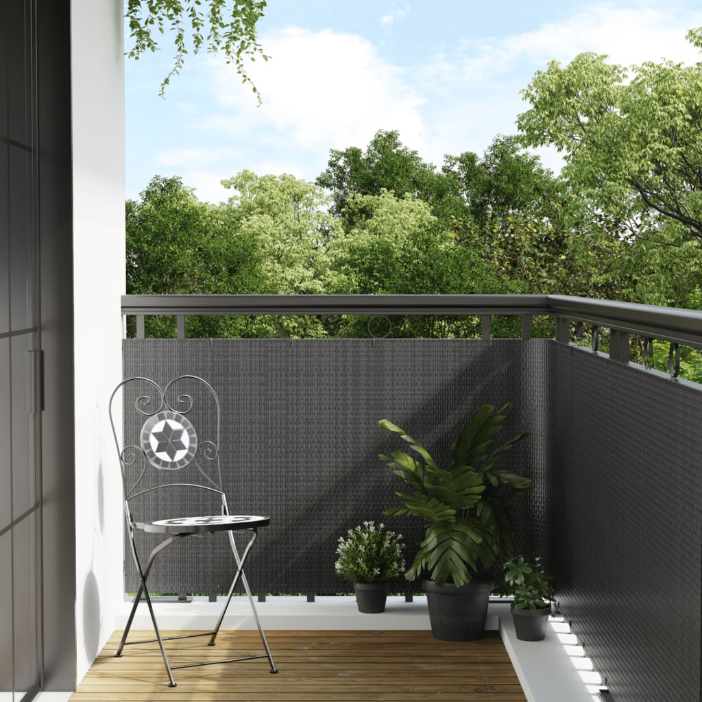 vidaXL Paravent de balcon anthracite 600x80 cm résine tressée