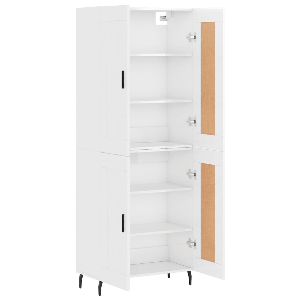 vidaXL Buffet haut Blanc brillant 69,5x34x180 cm Bois d'ingénierie