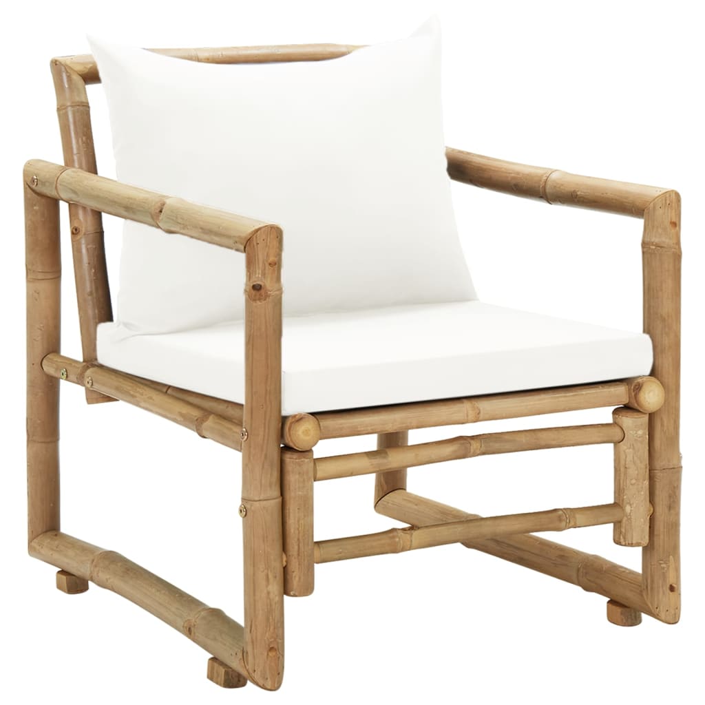 vidaXL Chaises de jardin 2 pcs avec coussins et oreillers Bambou